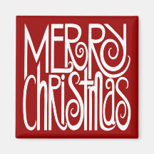 Merry Christmas White Magnet