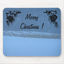 Merry Christmas - White Out Snow Storm Mouse Mat