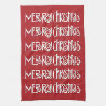 Merry Christmas white pattern Kitchen Towel