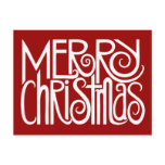 Merry Christmas White Postcard