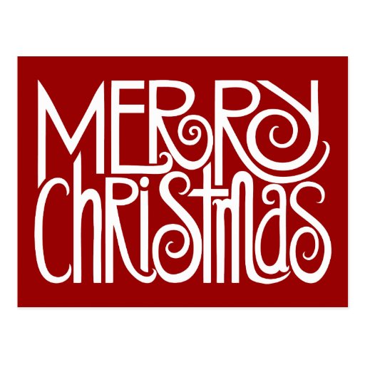 Merry Christmas White Postcard
