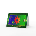Merry Christmas with flying stars! cards