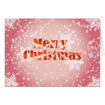 Merry Christmas with snowflakes greeting card cards