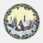 MERRY CHRISTMAS WREATH by SHARON SHARPE Fridge Magnet