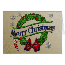 Merry Christmas Wreath Greeting Card