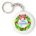 Merry Christmas Wreath keychains