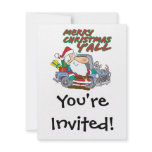 merry christmas yall redneck santa invitations
