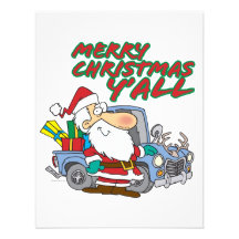 merry christmas yall redneck santa personalized invitation