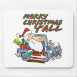 merry christmas yall redneck santa mousepads
