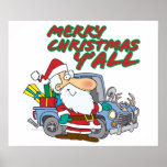 merry christmas yall redneck santa posters