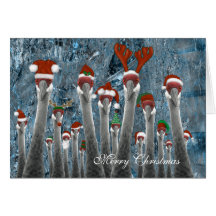 Merry Cranes Among Us Greeting Cards