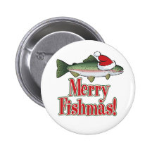 Merry Fishmas Pinback Button