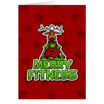 Merry Fitness - Yoga - Reindeer in Lotus Posture Cards