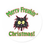 Merry Freakin' Christmas Round Sticker