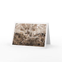 Merry-go-round / Carousel - Sepia Greeting Cards