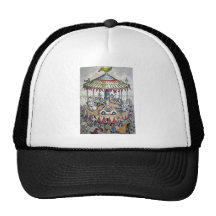 Merry-go-round with clowns hat