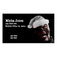 Merry Gory Halloween Zombie Santa Business Card