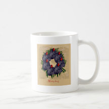 merry hens wreath gifts mug