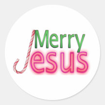 Merry Jesus Round Sticker