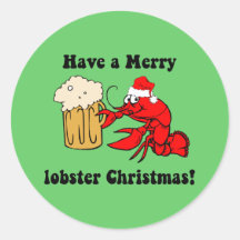 Merry lobster Christmas Sticker