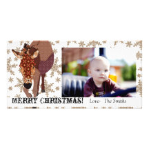 Merry Moses Snowflakes Christmas Photo Card