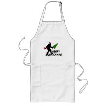 Merry Squatchmas Aprons