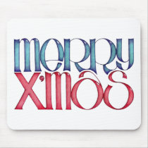 Merry X'mas blue Mousepad