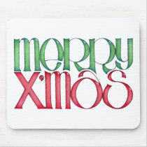 Merry X'mas green Mousepad