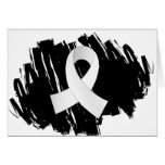 Mesothelioma Pearl Ribbon With Scribble Card