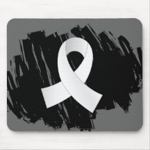 Mesothelioma Pearl Ribbon With Scribble Mousepad