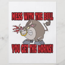 mess with the bull get the horns attitude toon personalized flyer