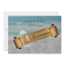 message in a bottle, Beach wedding Announcement