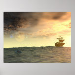 Message in a bottle print