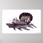 Message to humanity surreal black and white art print