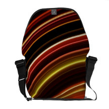 Messenger Bag, Curved Neon Stripes, Orange