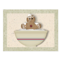 Messy Gingerbread Man Recipe Card Post Cards