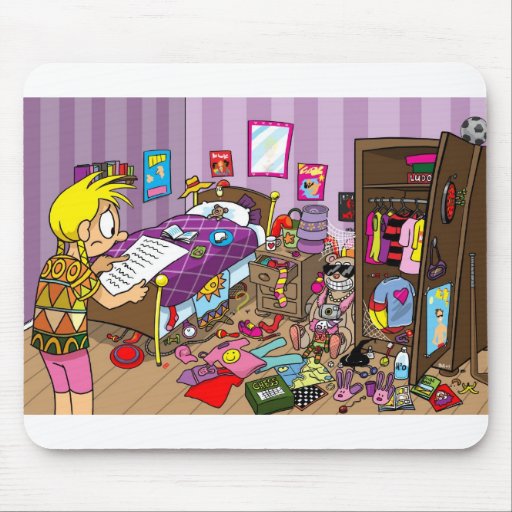 Messy Girls Bedroom Mousepad