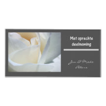 Met oprechte deelneming Dutch black white rose Photo Cards