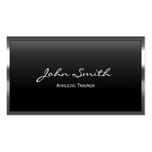 Metal Border Athletic Trainer Business Card