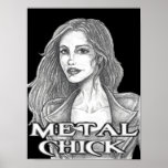 Metal Chick In Leather Print