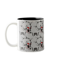 Metal coffee with skulls coffee mug