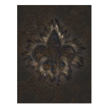 Metal Grunge Fleur-de-lis Postcard