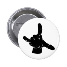 Metal hand at grindcore concert button