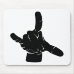 Metal hand at grindcore concert mousepads