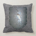 Metal Shield Chainmail Unicorn Throw Pillows