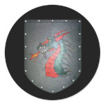 Metal Shield Dragon Stickers