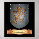 Metal Shield Lion Latin posters