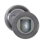 Metal Shield Unicorn Chainmail Pinback Button