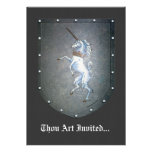Metal Shield Unicorn Personalised Announcement