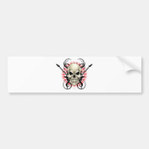 Metal Skull and Guitars design Bumper Stickers